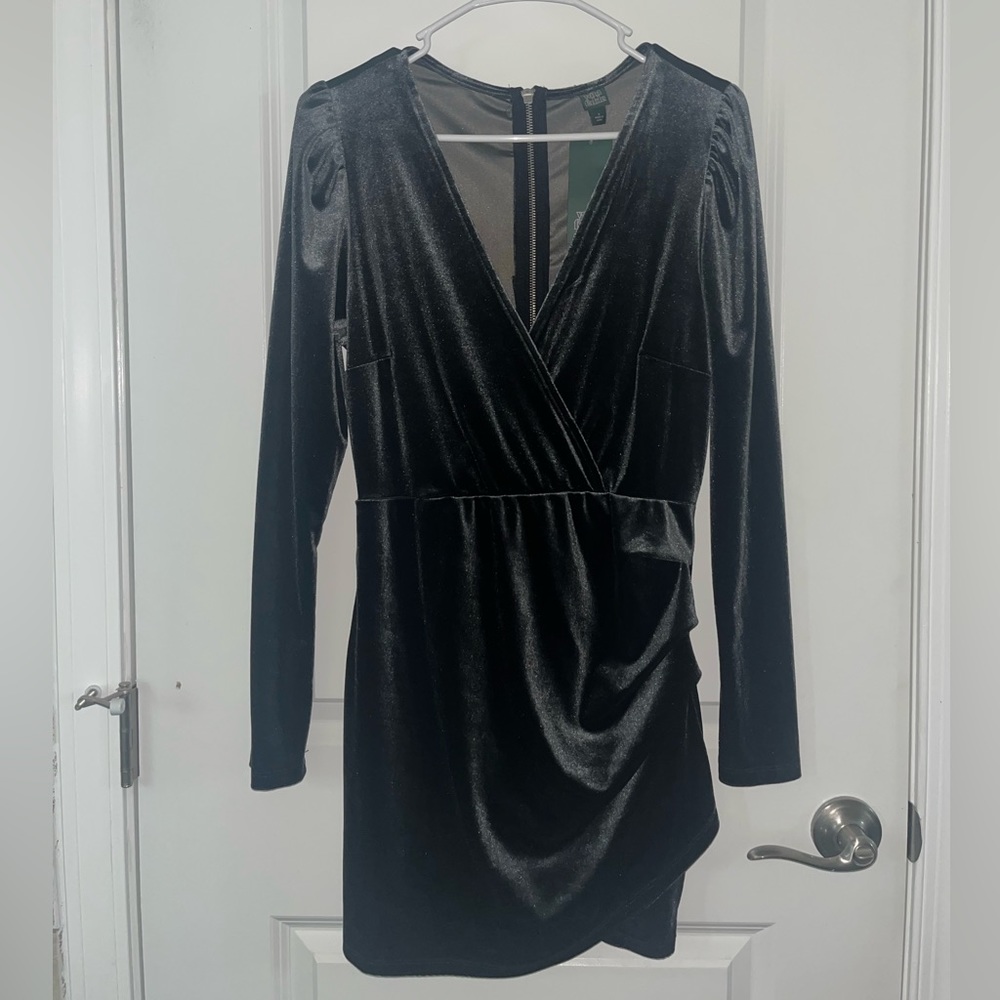 Charcoal Velvet Dress